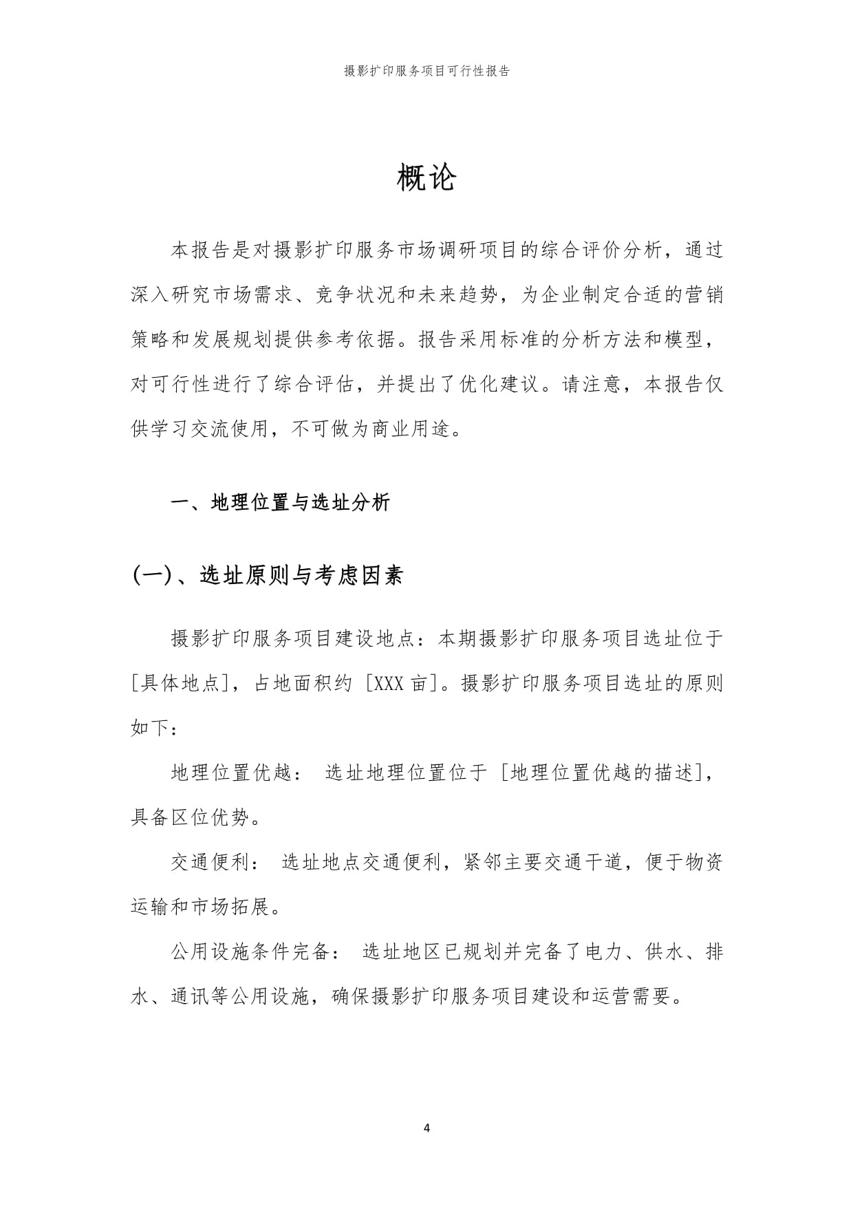 摄影扩印服务项目可行性报告